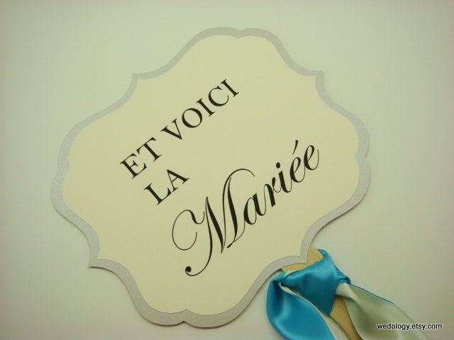 Wedding Sign Et Voici La Mariee for your Flower Girl or Ring Bearer to Carry Down the Aisle During Your Wedding Ceremony