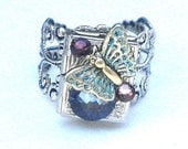 Steampunk Butterfly Locket Ring