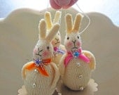 Special Trio of  Vintage Inspired  Bunny Ornaments 3