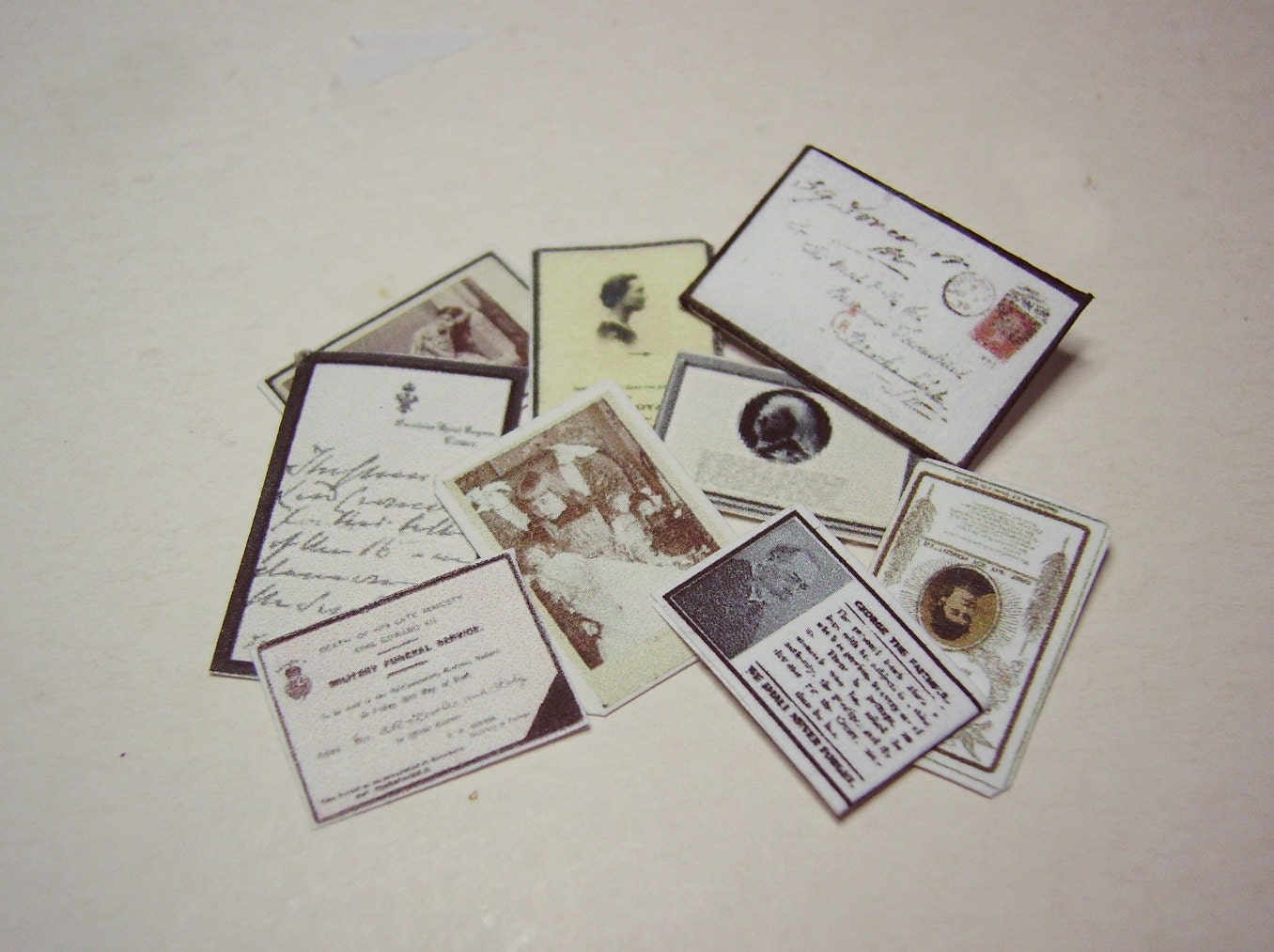 Miniature Mourning cards