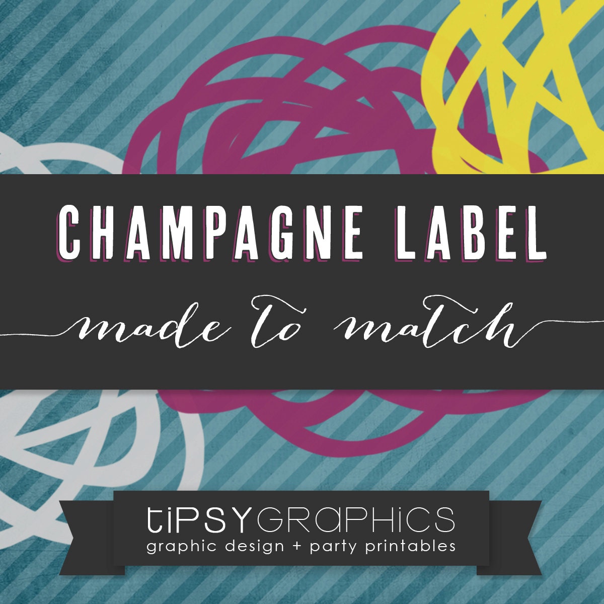 Champagne Label Design. Personalized Labels Design. Made to Match any Tipsy Graphics Design Il_170x135