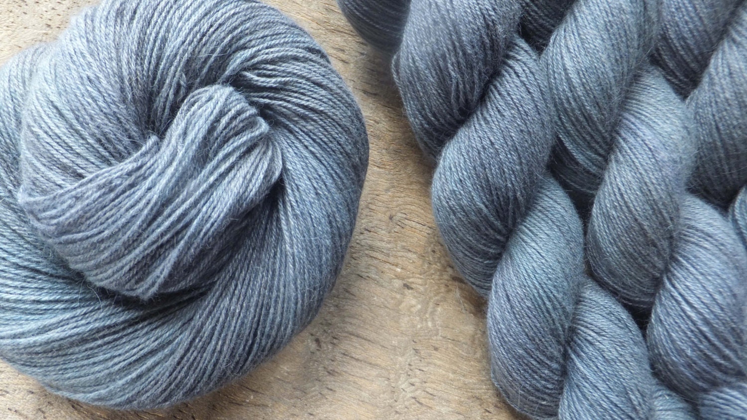 Heathered Navy -  Hand Dyed Mink Merino Silk Yarn - Knitty Reviewed