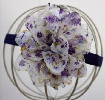 Lavender Flower Headband Chiffon Flower Headbands Purple Floral Victorian Baby Girls Hair Accessories -3B