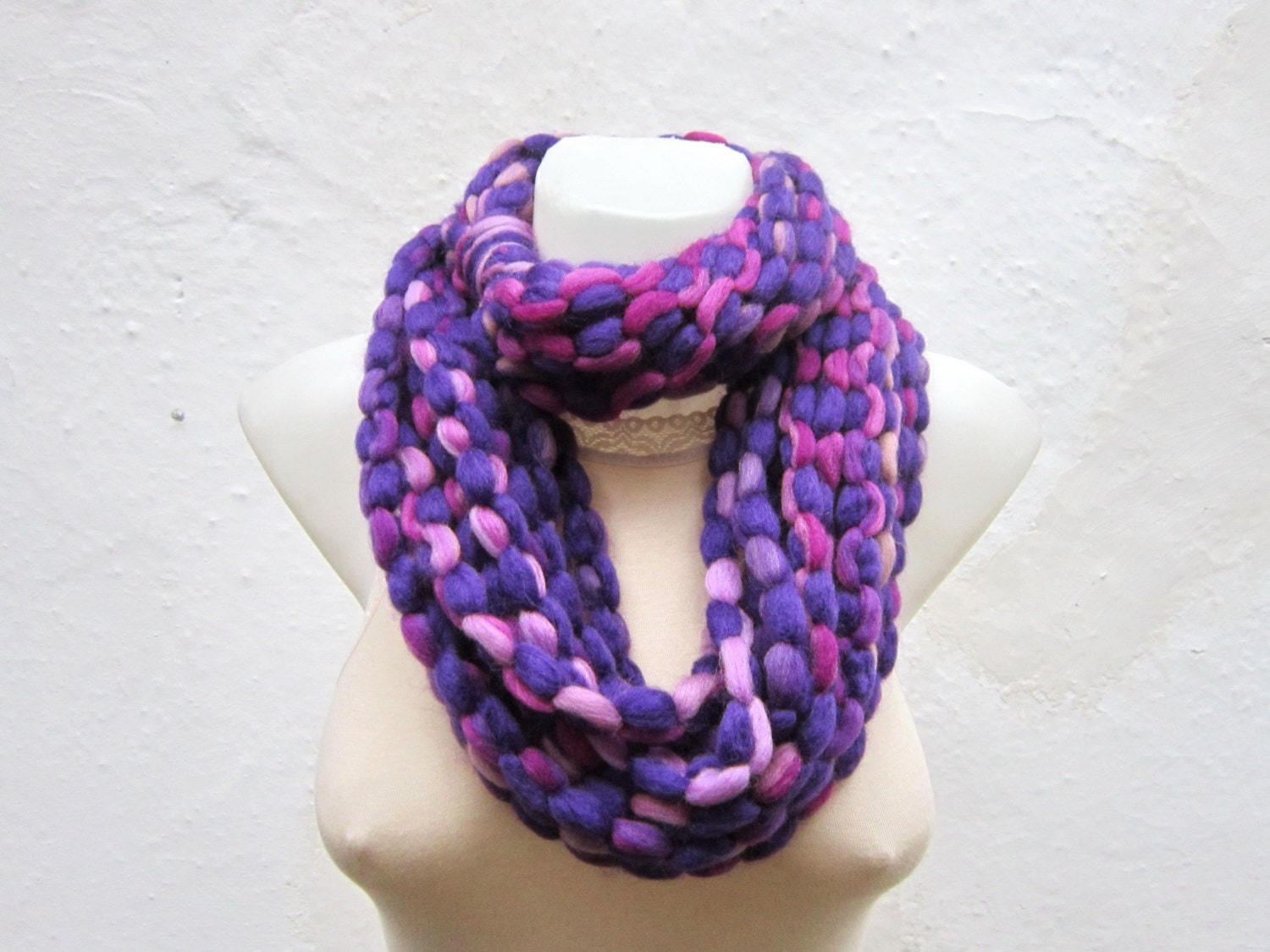 Scarf infinity  Necklace scarf  Colorful  winter  Accessories Purple Lilac Pink