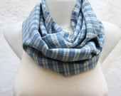 infinity scarf Loop scarf Neckwarmer Necklace scarf Fabric scarf  White  Blue Green