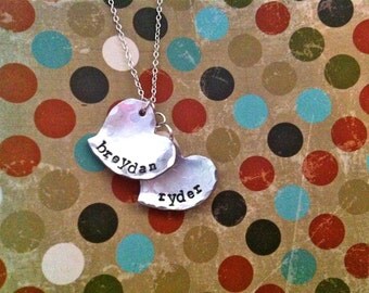 NEW-Heart Drop-Perfect for Mother's Day...Hand Stamped Necklace