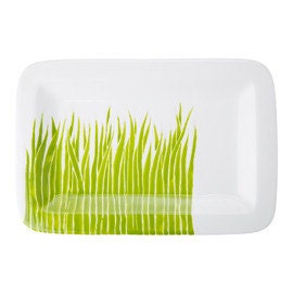 Classic jessica howard ORIGINAL green grass rectangular ceramic pottery serving platter, tray