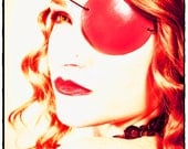 Red Leather Eye Patch Pirate Halloween Cosplay Comic Con Geek Costume Fantasy Unique Eye Wear Concave UNISEX