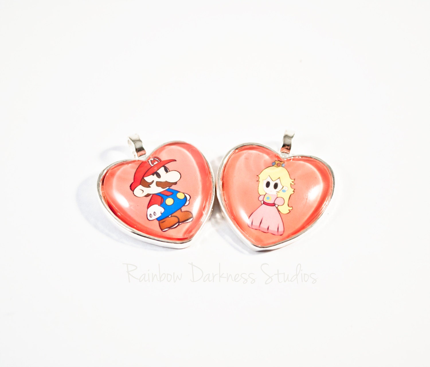 Paper Mario and Princess Peach Friendship Necklaces