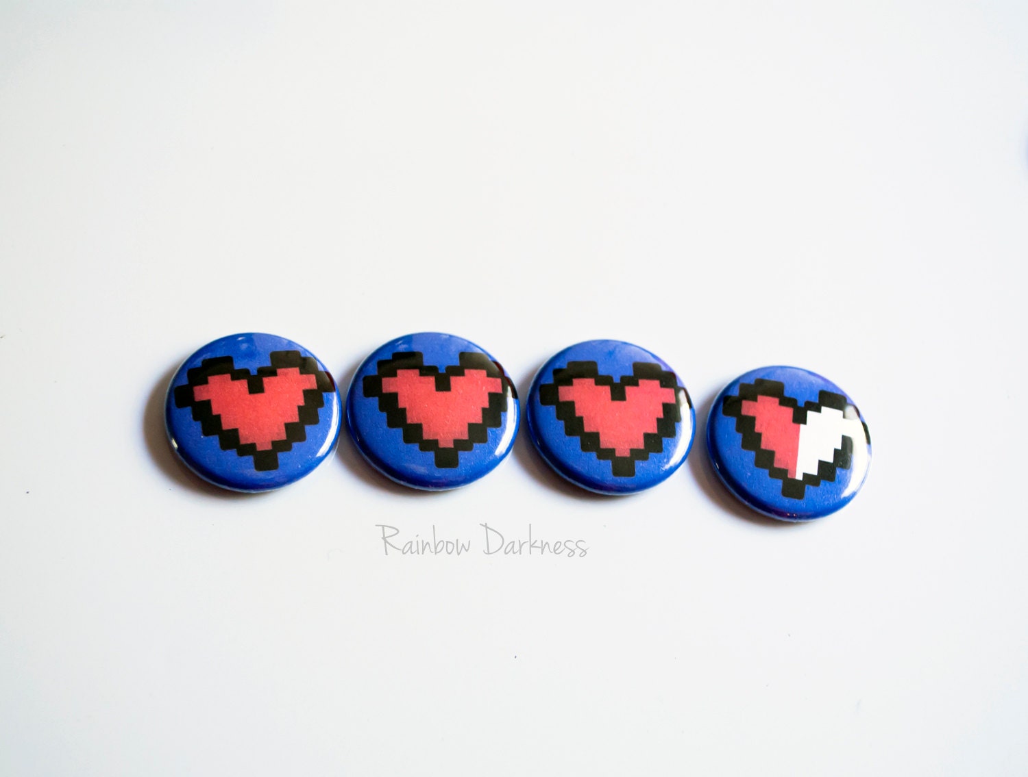 8 Bit Pixel Heart Button Set