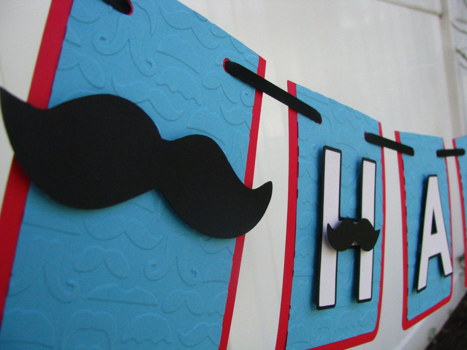 Mustache Happy Birthday Banner - MADE TO ORDER
