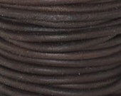 3 Yards of Naturally Dyed 1.5mm Leather Cord in Antique Brown