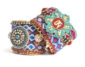 Tibetan OM mantra amulet friendship bracelet cuff - statement jewelry - yoga jewelry - meditation jewelry - OM bracelet - buddhist amulet