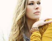 Swarovski & Gold plated curbchain friendship bracelet with gold plated closure - statement cuff - statement jewelry - hippie bracelet
