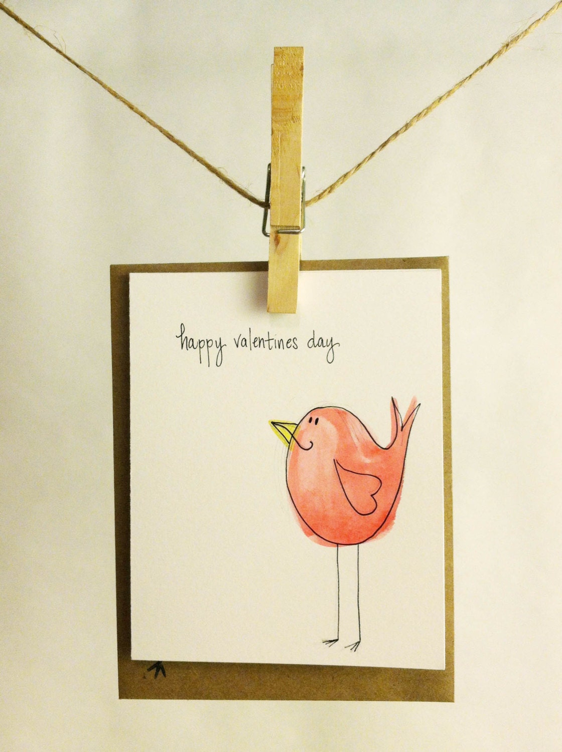 Handmade Simple Happy Valentine's Day Card