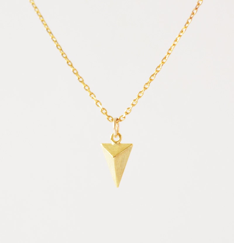Dainty Triangle Pyramid 14k Gold Filled Necklace