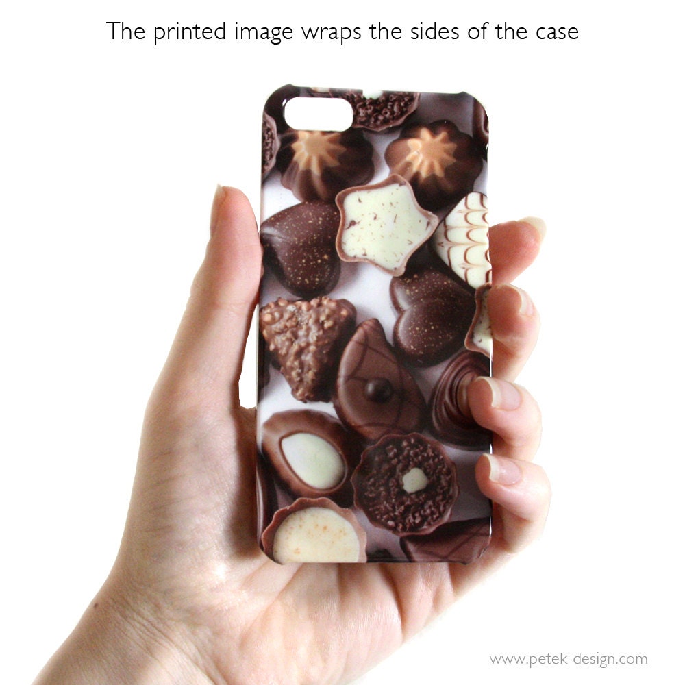 Chocolate iPhone 5 / 4 / 4s Plastic Case. Sweet Gadget Accessory Whimsy candy unique Accessory. Teens Unisex Gift, food dessert