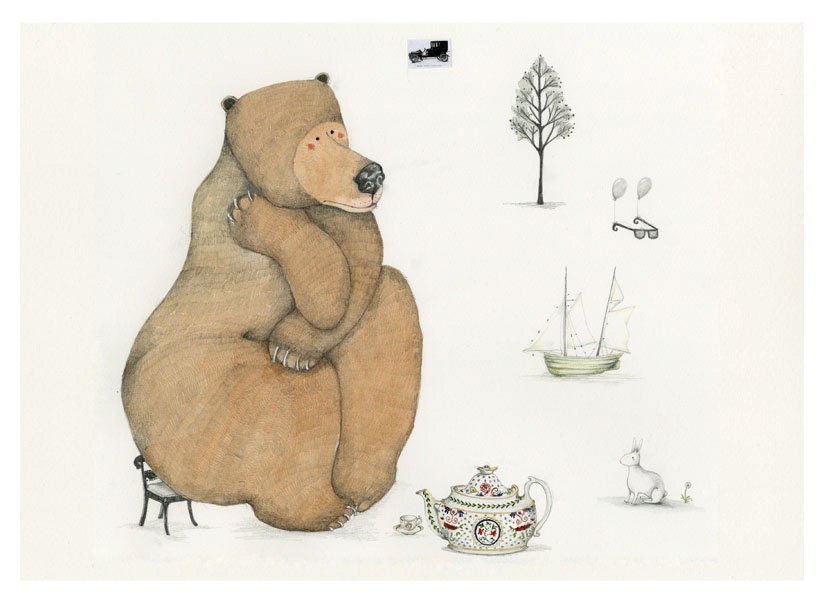 Bear Print Bear Giclee Print 8x11 The Thinker