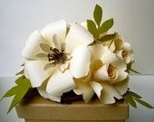 6 Small handmade paper flower centerpieces - made to match your style and color scheme
