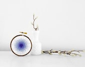 Embroidery Hoop French Knot Color Progression from Plum to Light Gray, A Color Study in Lavender - 4 inch Hoop Fiber Wall Art