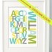 Modern Alphabet Print 8 x 10 Custom Colors and Personalized Text, yellow, gray, turquoise blue, lime