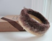 Needle Felted Wool Ombre Bracelet (one) - Earth Day Gift  - 100% Natural Wool - Rustic - Natural - Organic