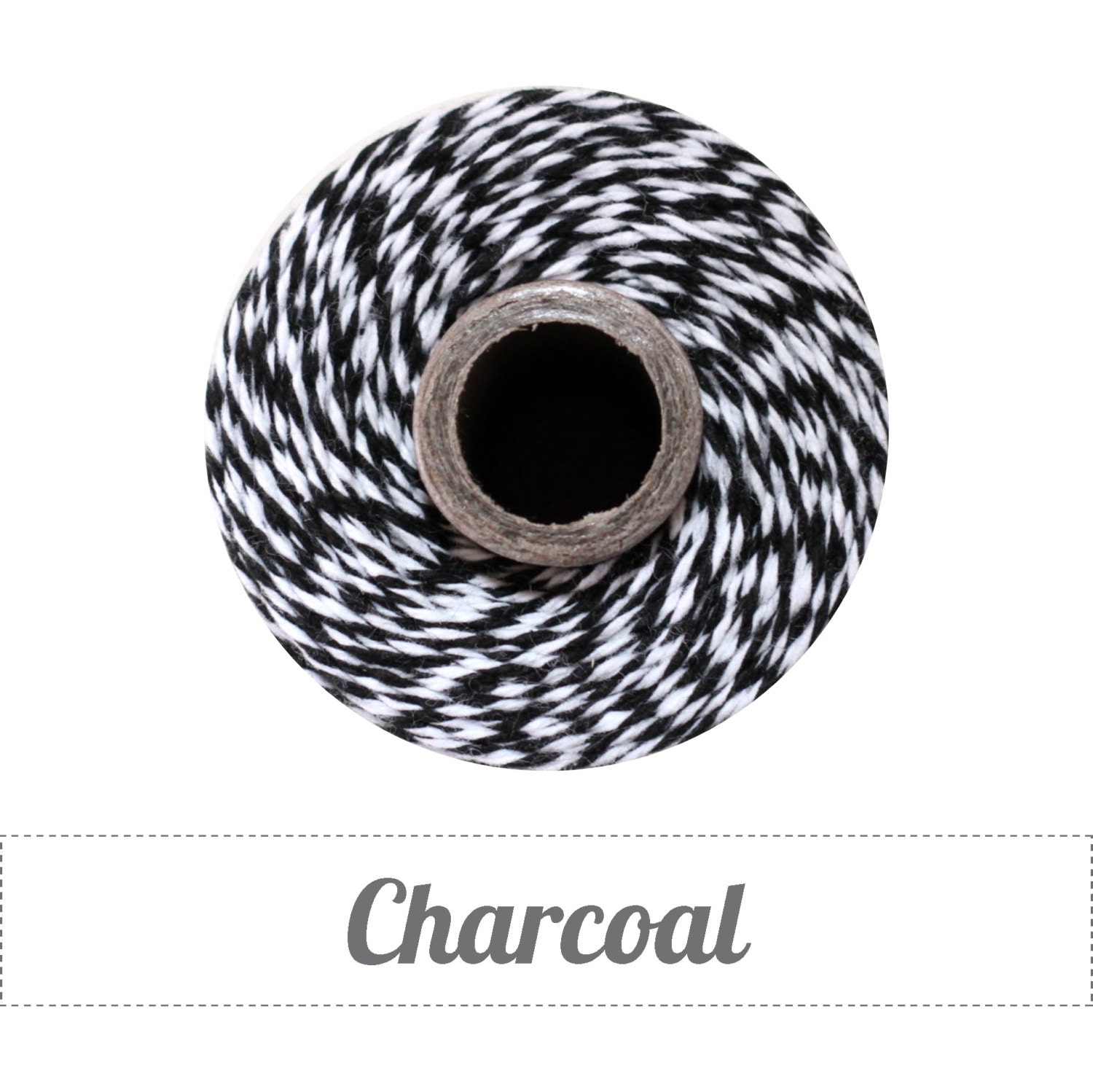 Charcoal - Black and White Baker's Twine by The Twinery - 240 yard spool