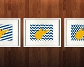 West Virginia University Set of Three Giclée Prints - 8x10 -  Let's Go Mountaineers