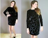 Vintage Velvet Body Con Dress