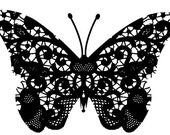 vinyl lace butterfly decal 24" x 14"