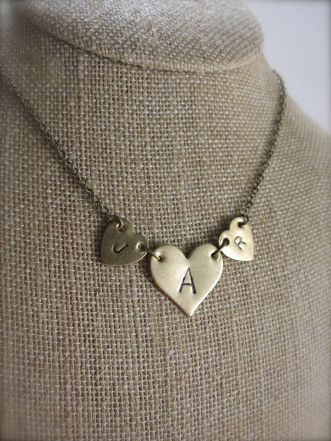Mother's Day Necklace Mommy Necklace Three Initial Necklace Monogram Necklace Initial Jewelry Personalized Necklace Heart Necklace