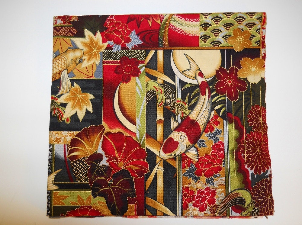 Fabric 100 Percent Pre-washed Cotton Asian Pattern