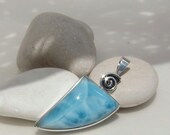 Larimar claw pendant, Atlantis Warrior - powerful organic turquoise Larimar gemstone - Jewelry for him