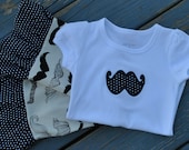 MUSTACHE LOVE - Boutique Custom Toddler baby clothes - Ruffle Pants and Embroidered Shirt 6-12 mo 18 mo 24 mo 2t 3 4 5 6