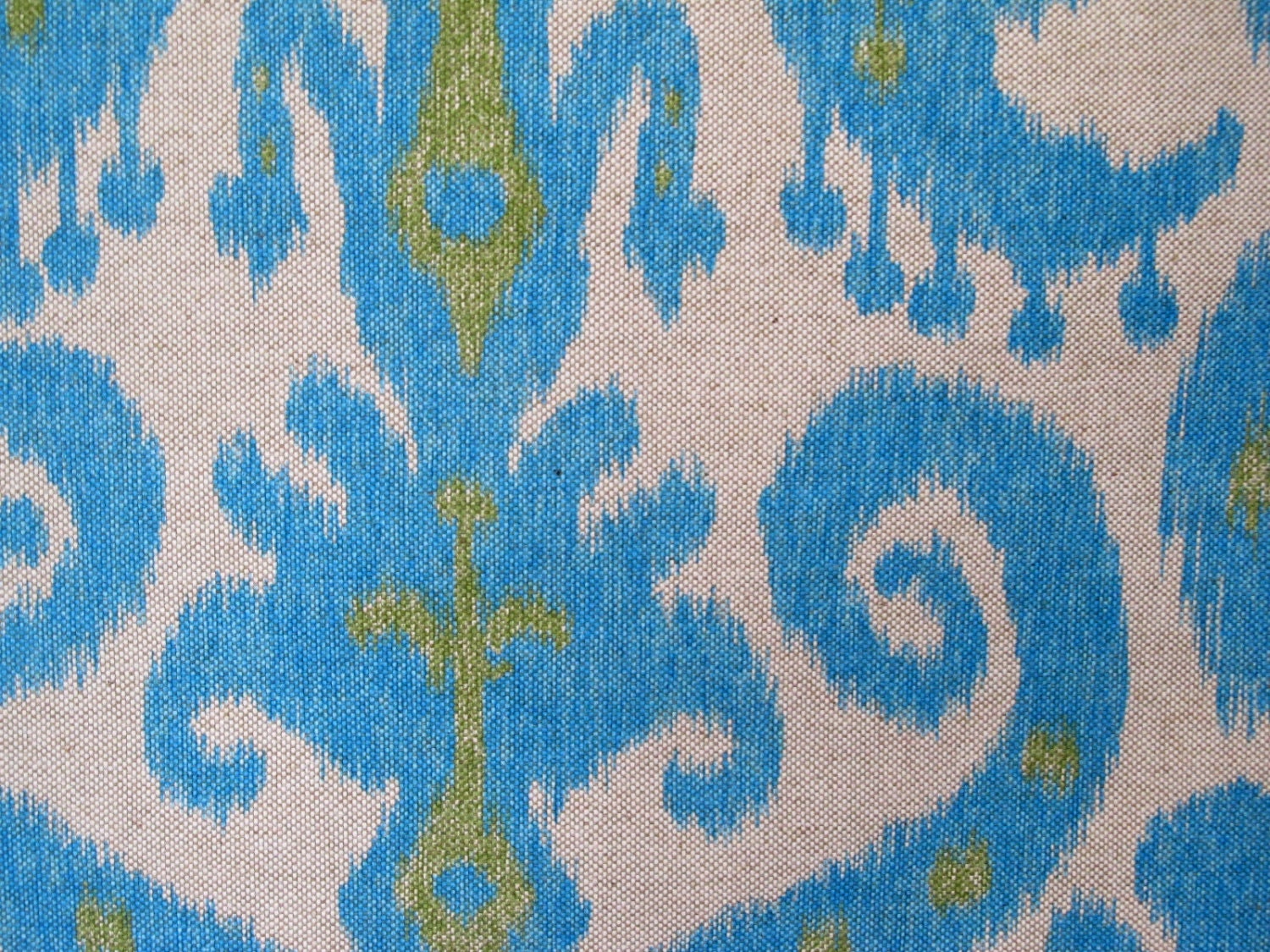 MARRAKESH LAGOON ikat aqua/lime green one yd min