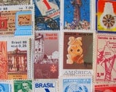The Stamps from Ipanema 50 Vintage Worldwide Brasilian Postage Stamps Federative Republic of Brazil Philately Brasília South Latin America