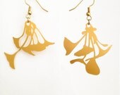 Ginkgo Biloba Earrings Gold Plated