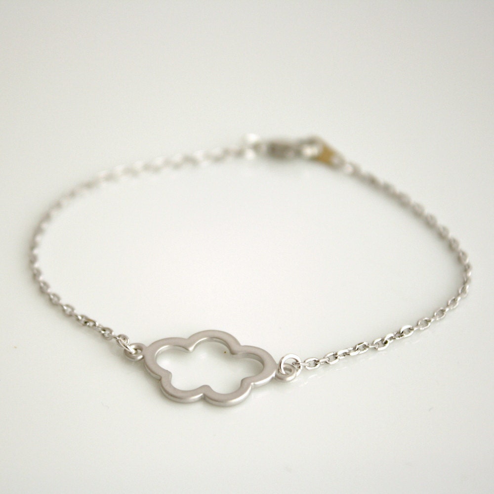 Charm Bracelet Silver Single Cloud Bracelet Everyday Jewelry