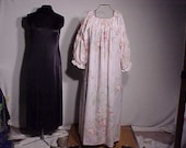 Cabbage Rose Cotton chemise dress gown small to large OOAK