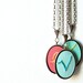 Hand Embroidered Initial Necklaces. Personalized Bridesmaids Gifts. Handmade by merriweathercouncil on Etsy.