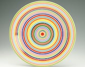 As Seen On The Today Show Colorful Striped Dinner Plate Coupe Dinnerware 10 inches Hand Painted