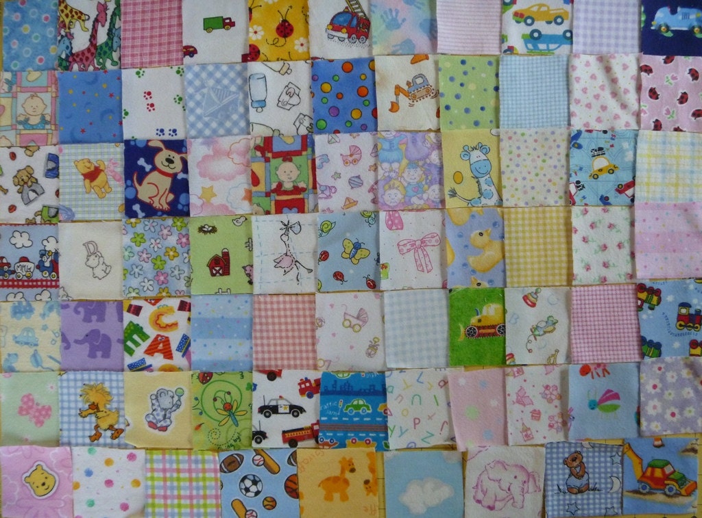 75 Assorted 2-1/2 Inch Flannel Squares..Destash..Doll Quilt Flannel Squares..Baby Flannel Squares..Tiny Baby Flannel Scraps