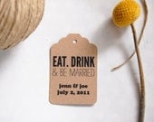 Eat, Drink & Be Married - Block Personalized favor tags