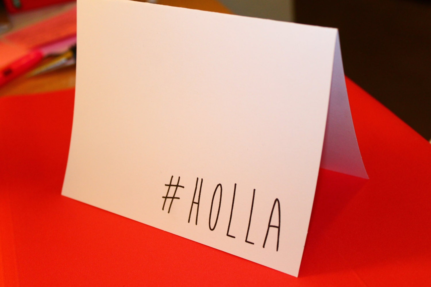 HOLLA hashtag card