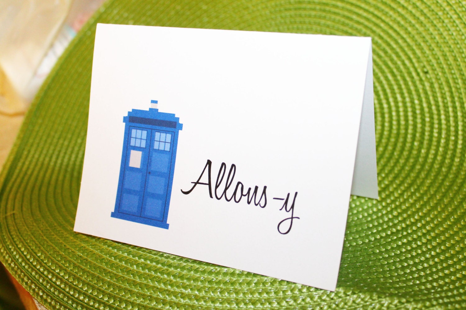 Allons-y 10th Doctor Tardis Card