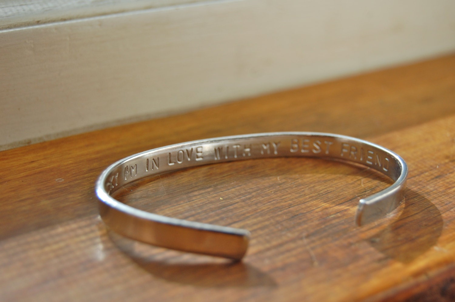 Men's personalized bracelet cuff: metal bracelet