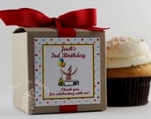 VINTAGE CURIOUS GEORGE- One Dozen Personalized Cupcake Mix Birthday Party Favors