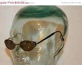 90s  gold tone metal Sunglasses sun glasses eye wear / Grunge / hippie / festival / steampunk /steam punk / cyber goth / hipster / 70s