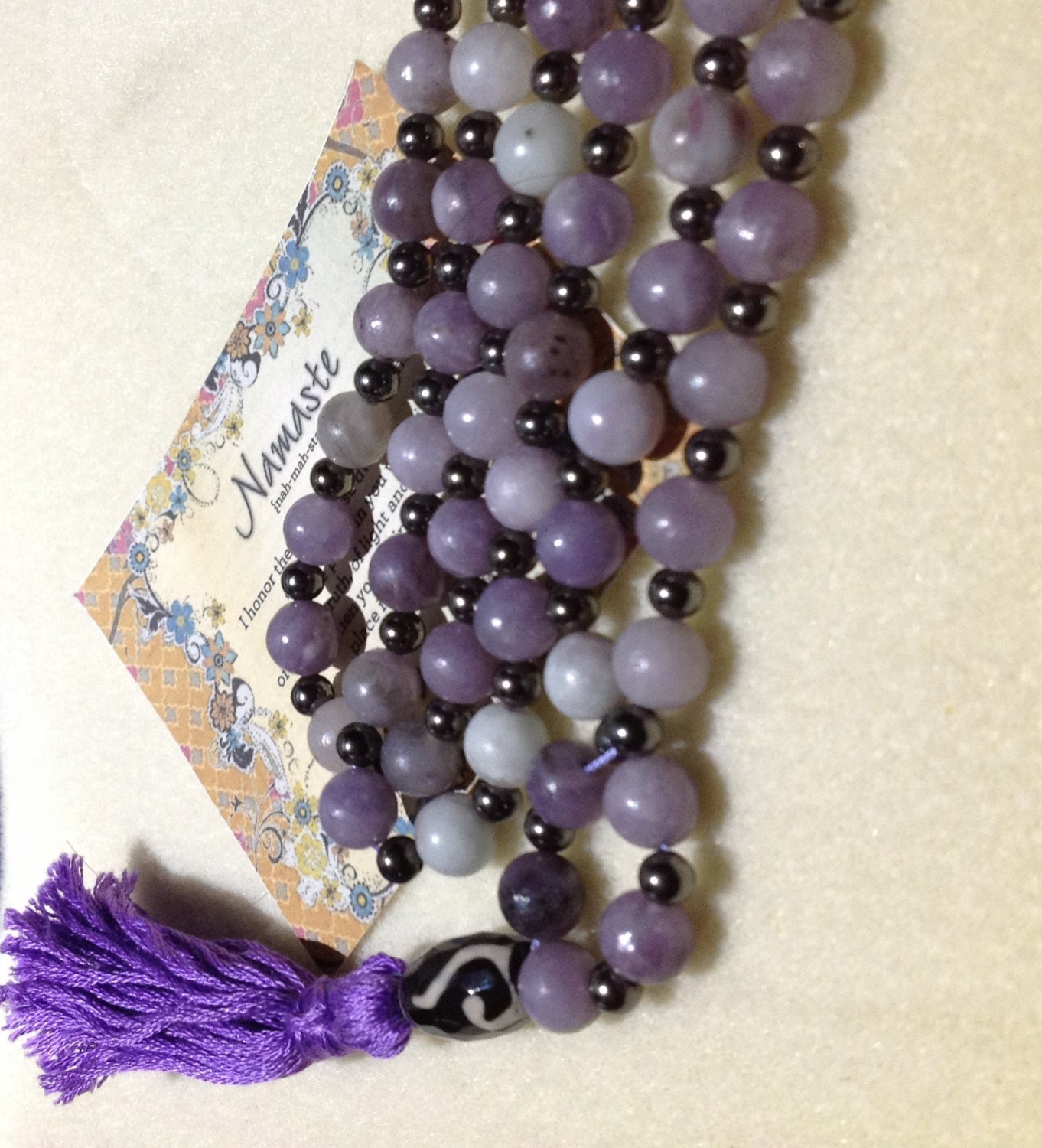 Lilac Stone Mala Beads