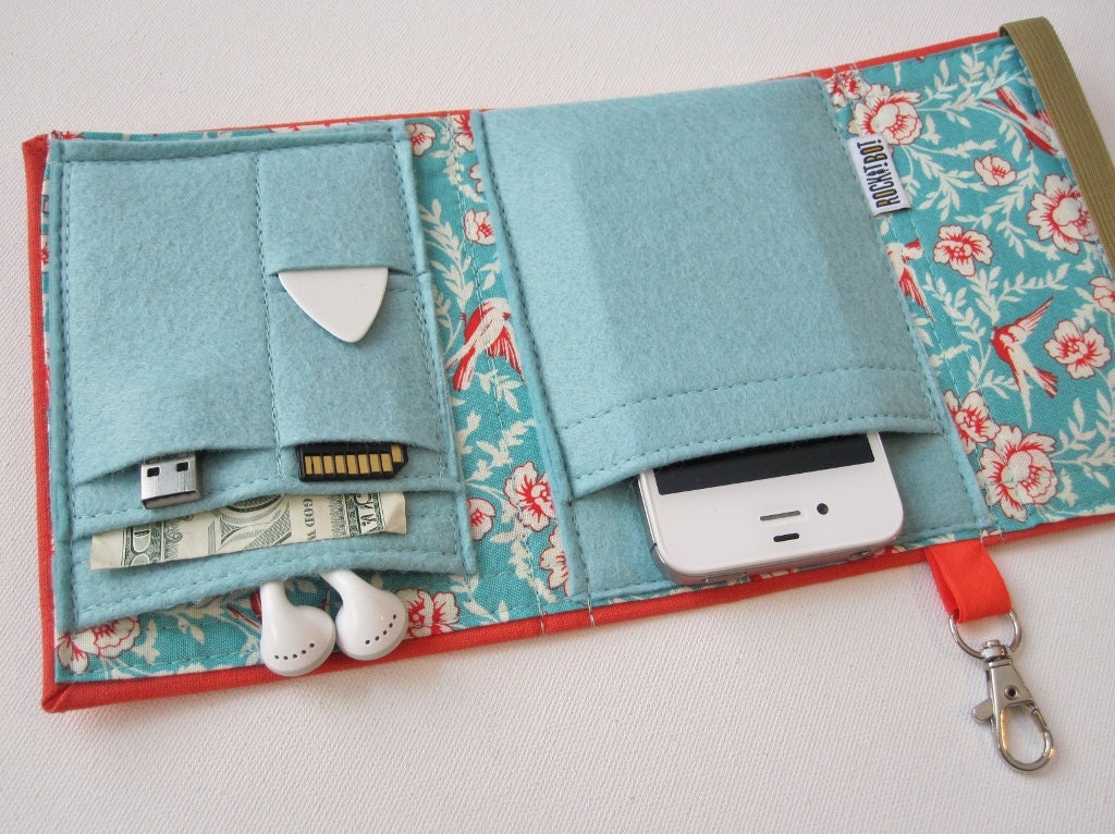 Nerd Herder gadget wallet in Melon Melody for iPhone 5, Android, iPod, Blackberry, digital camera, smartphone, guitar picks